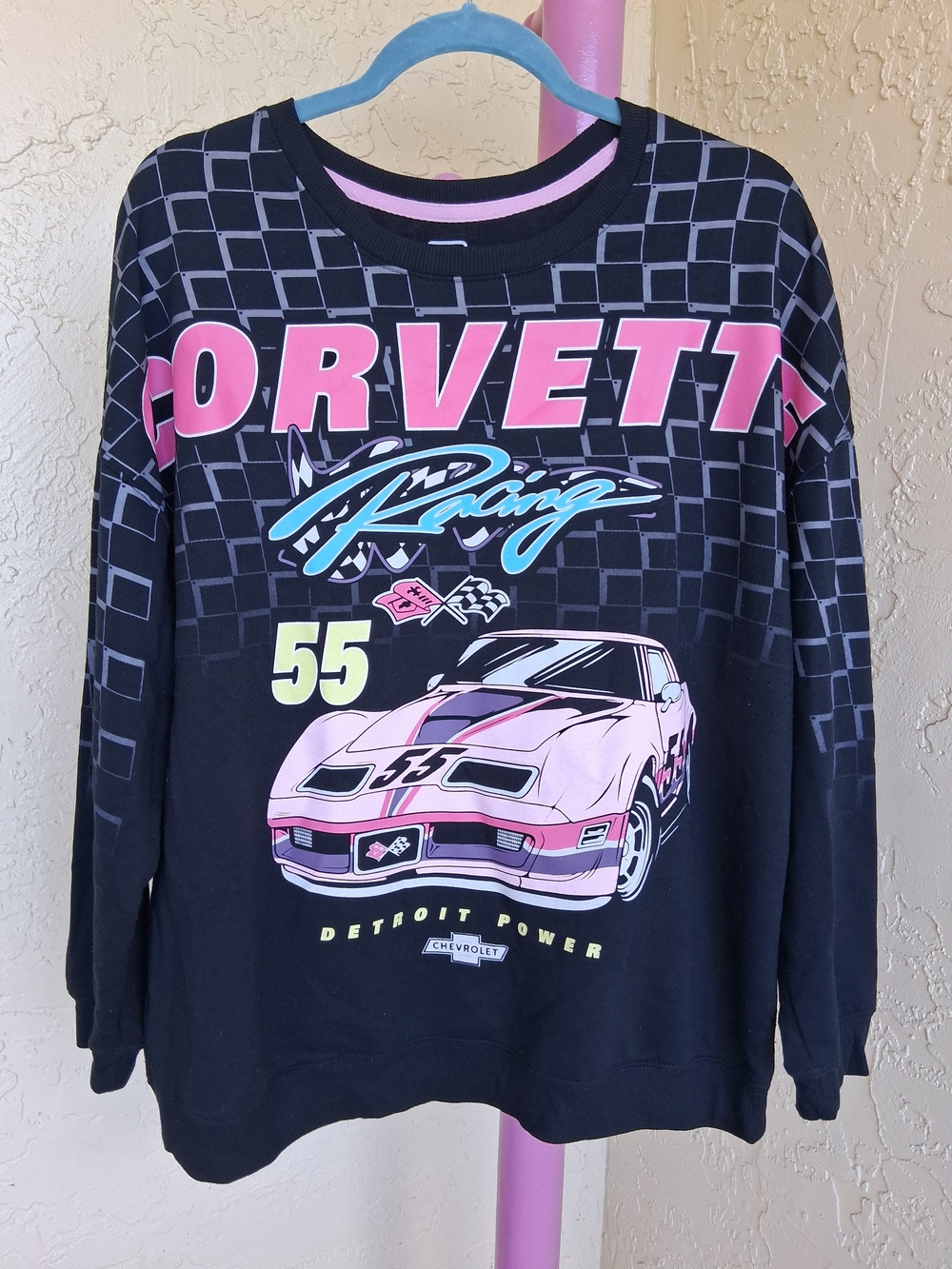 Corvette Graphic Black Pink Tee